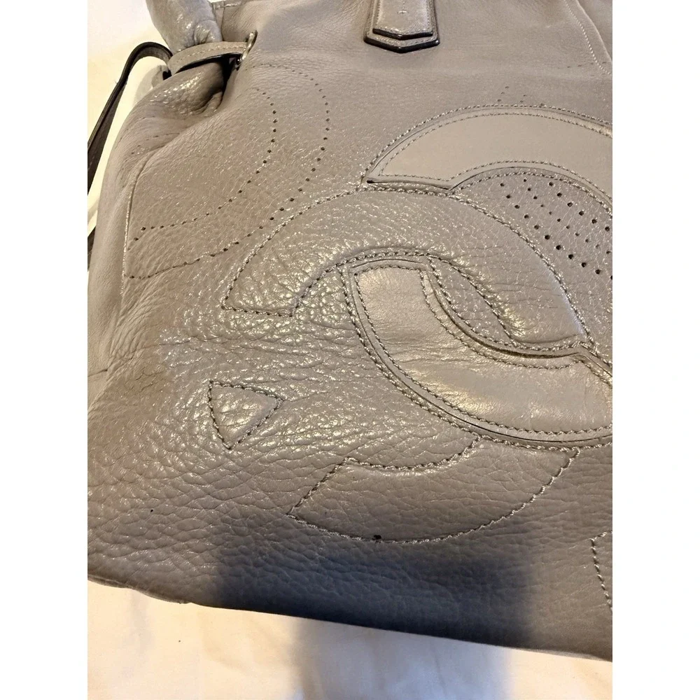 Coach Chelsea Inlaid Leather Charlie Gray Grey Tote Zip Large Patchwork